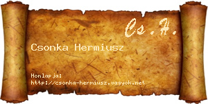 Csonka Hermiusz névjegykártya